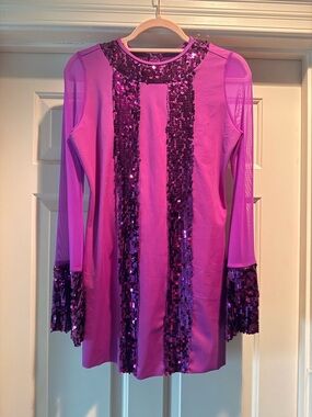 Weissman Purple and Magenta Sequined Dance Costume